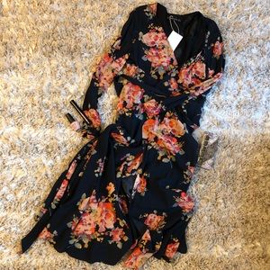NWT Zara Trafaluc Floral Wrap Midi